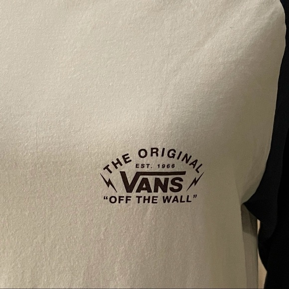 Vans Navy and White Off The Wall Cotton 3/4 Length Sleeve T-Shirt - Picture 3 of 11